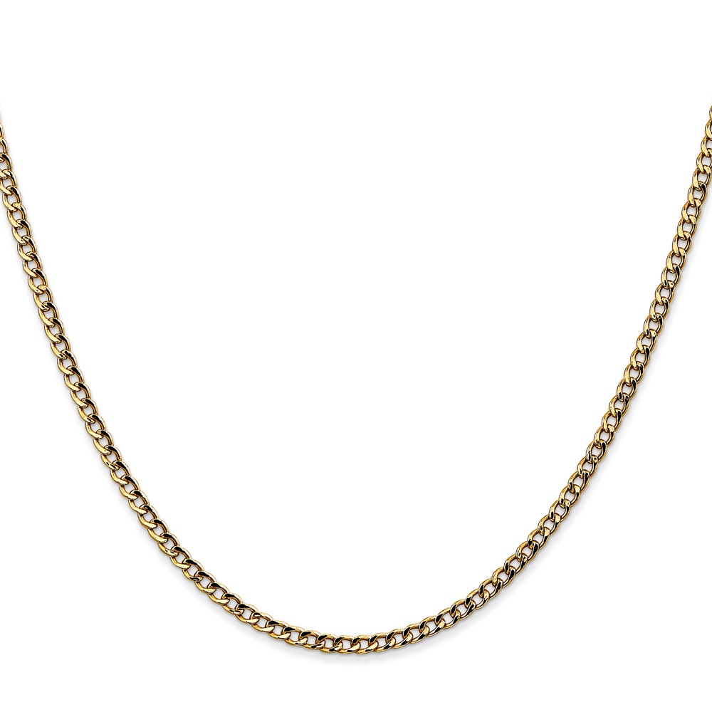 14K 18 inch 2.5mm Semi-Solid Curb with Lobster Clasp Chain (BC124-18)
