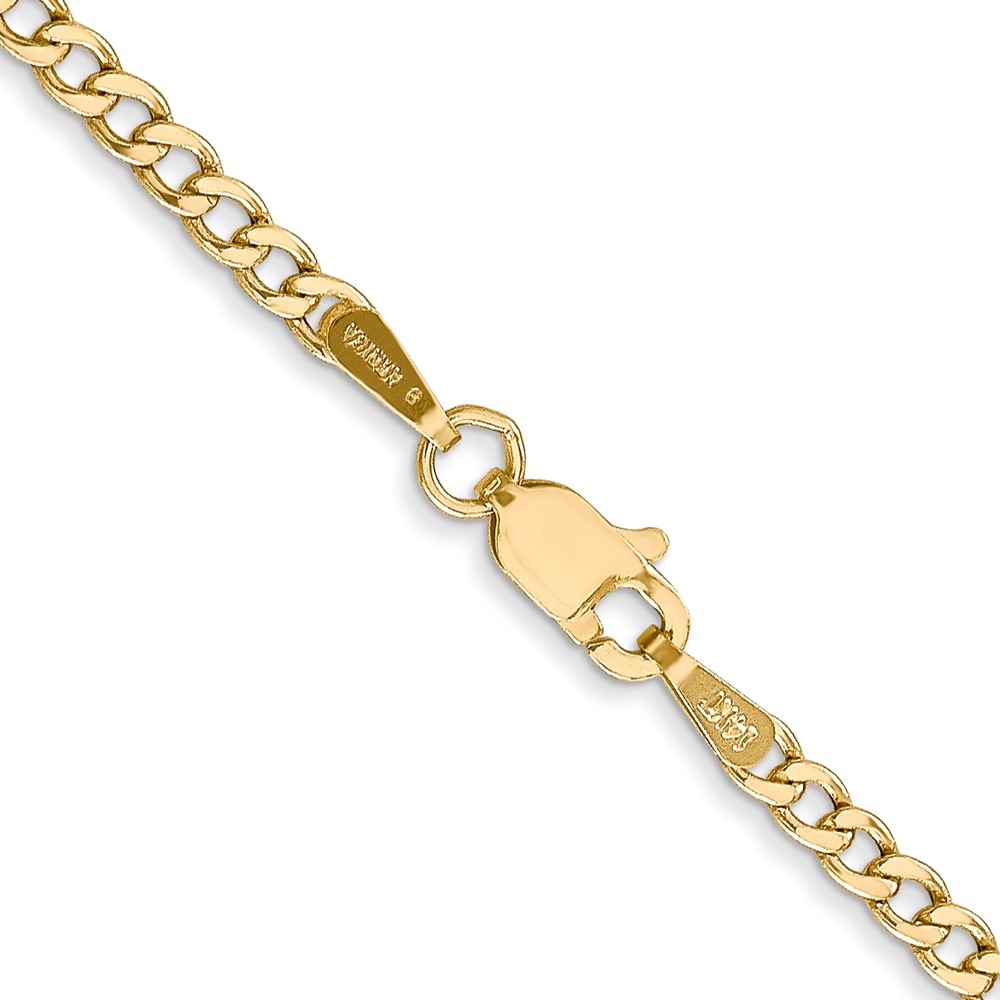 14K 18 inch 2.5mm Semi-Solid Curb with Lobster Clasp Chain (BC124-18)