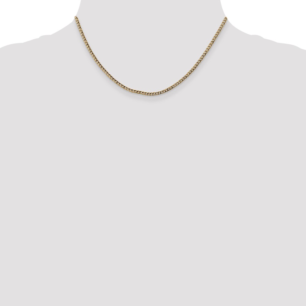 14K 16 inch 2.5mm Semi-Solid Curb with Lobster Clasp Chain (BC124-16)