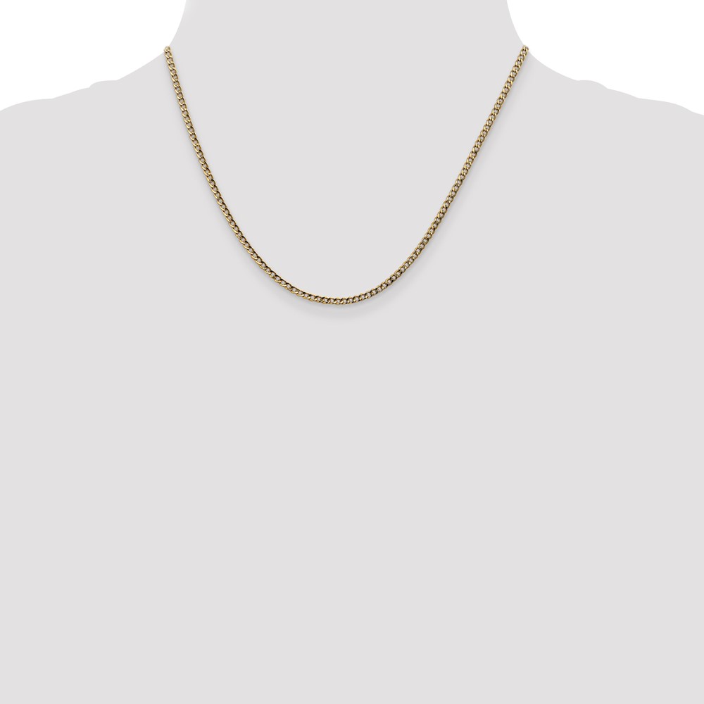 14K 18 inch 2.5mm Semi-Solid Curb with Lobster Clasp Chain (BC124-18)