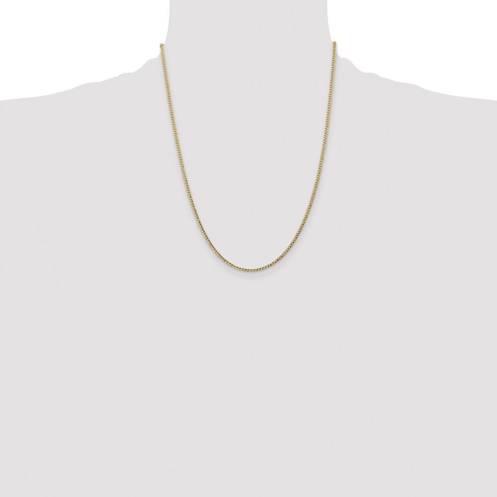 14K 22 inch 2.5mm Semi-Solid Curb with Lobster Clasp Chain (BC124-22)