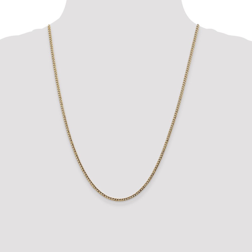 14K 24 inch 2.5mm Semi-Solid Curb with Lobster Clasp Chain (BC124-24)