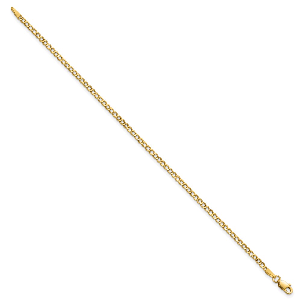 14k 2.5mm Semi-Solid Curb Link Chain (BC124-8)