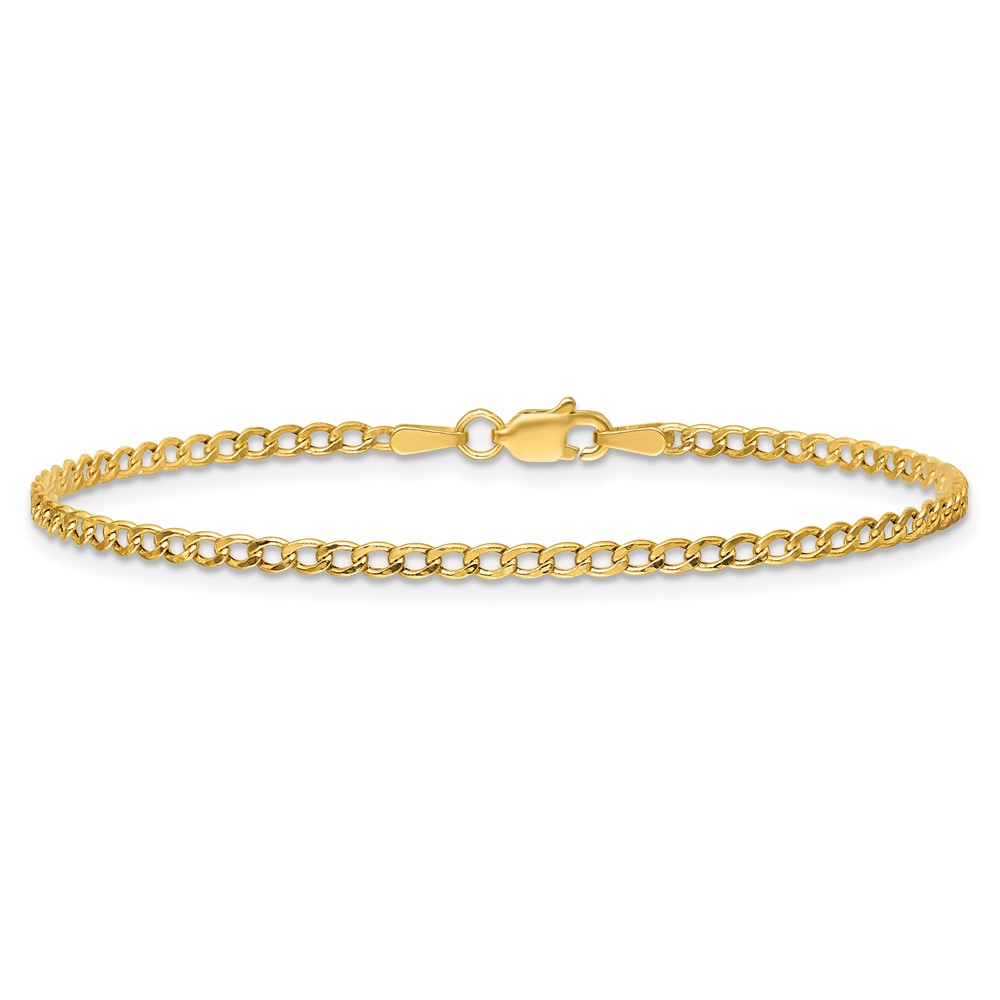 14k 2.5mm Semi-Solid Curb Link Chain (BC124-8)