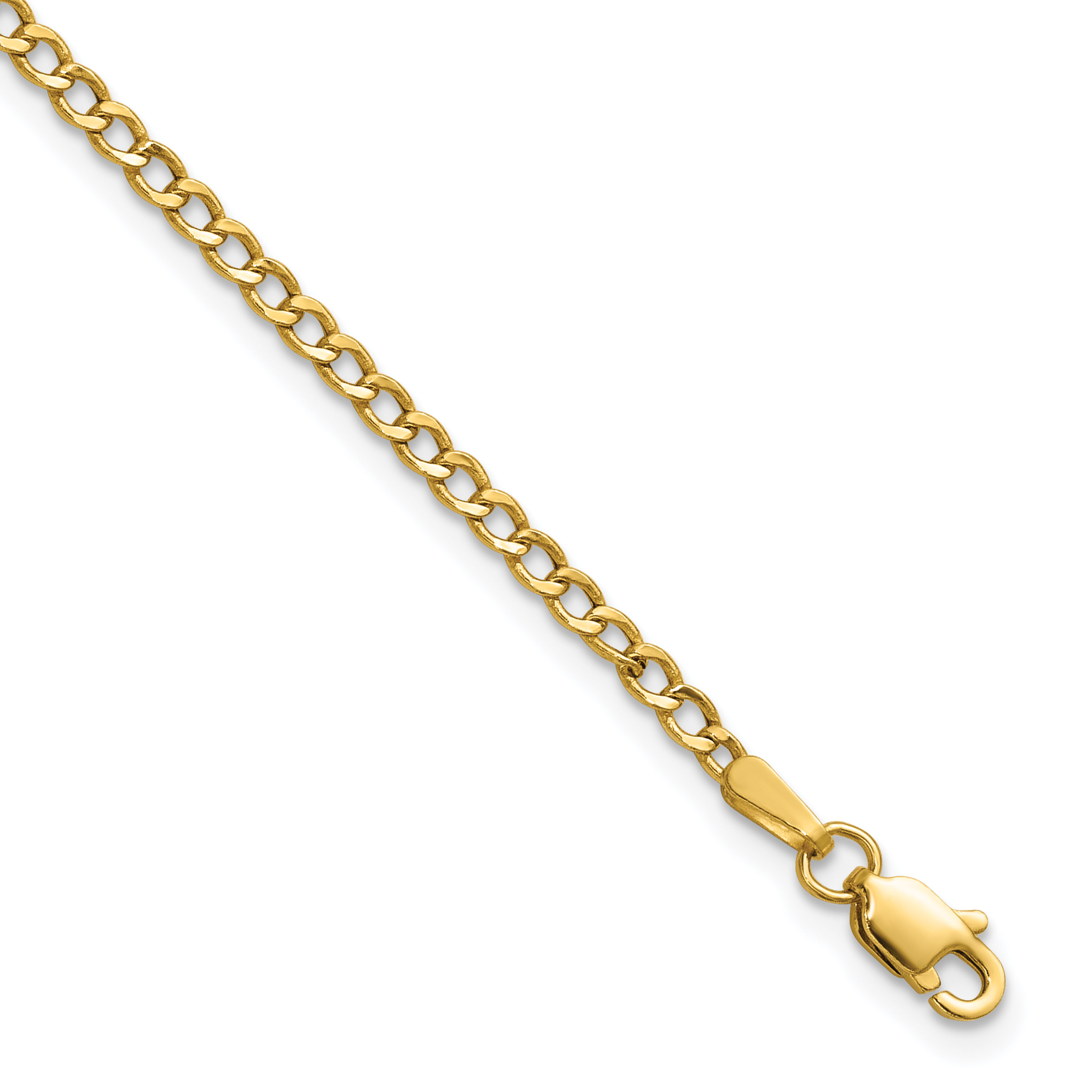 14k 2.5mm Semi-Solid Curb Link Chain (BC124-8)