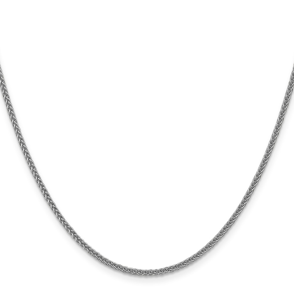 14K White Gold 24 inch 2mm Semi-Solid 3-Wire Wheat with Lobster Clasp Chain (BC126-24)