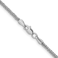 14K White Gold 2mm Semi-Solid 3-Wire Wheat Chain with Lobster Clasp, 16" view 3