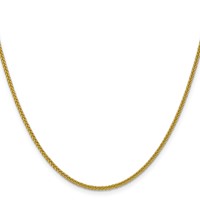 14K 16 Inch 2mm Semi-Solid 3-Wire Wheat with Lobster Clasp Chain view 2
