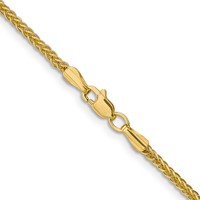 14K 16 Inch 2mm Semi-Solid 3-Wire Wheat with Lobster Clasp Chain view 3