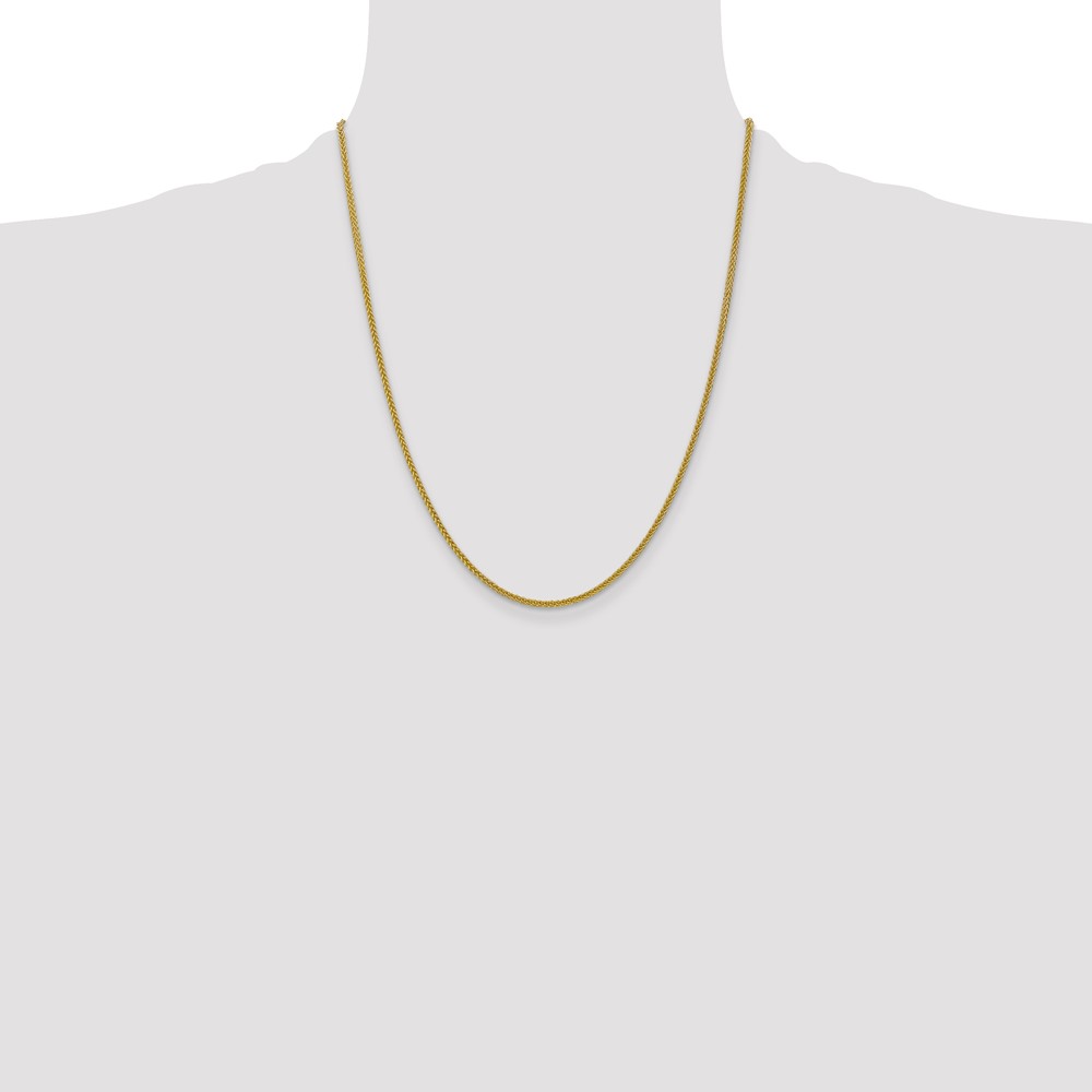 14K 22 inch 2mm Semi-Solid 3-Wire Wheat with Lobster Clasp Chain (BC127-22)