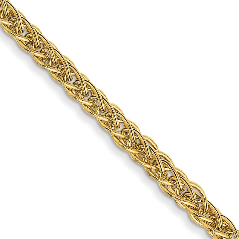 14K 18 inch 2mm Semi-Solid 3-Wire Wheat with Lobster Clasp Chain