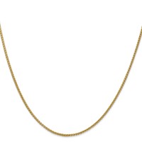 14K 1.55mm Yellow Gold Semi-Solid Wheat Chain with Lobster Clasp, 16" view 2