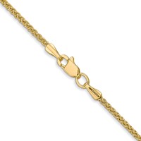 14K 1.55mm Yellow Gold Semi-Solid Wheat Chain with Lobster Clasp, 16" view 3