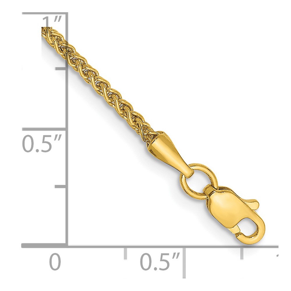 14K 10 inch 1.55mm Semi-Solid Wheat with Lobster Clasp Anklet (BC128-10)