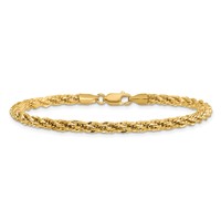 14K 7 Inch 3.3mm Diamond-cut Semi Solid with Lobster Clasp Chain view 3