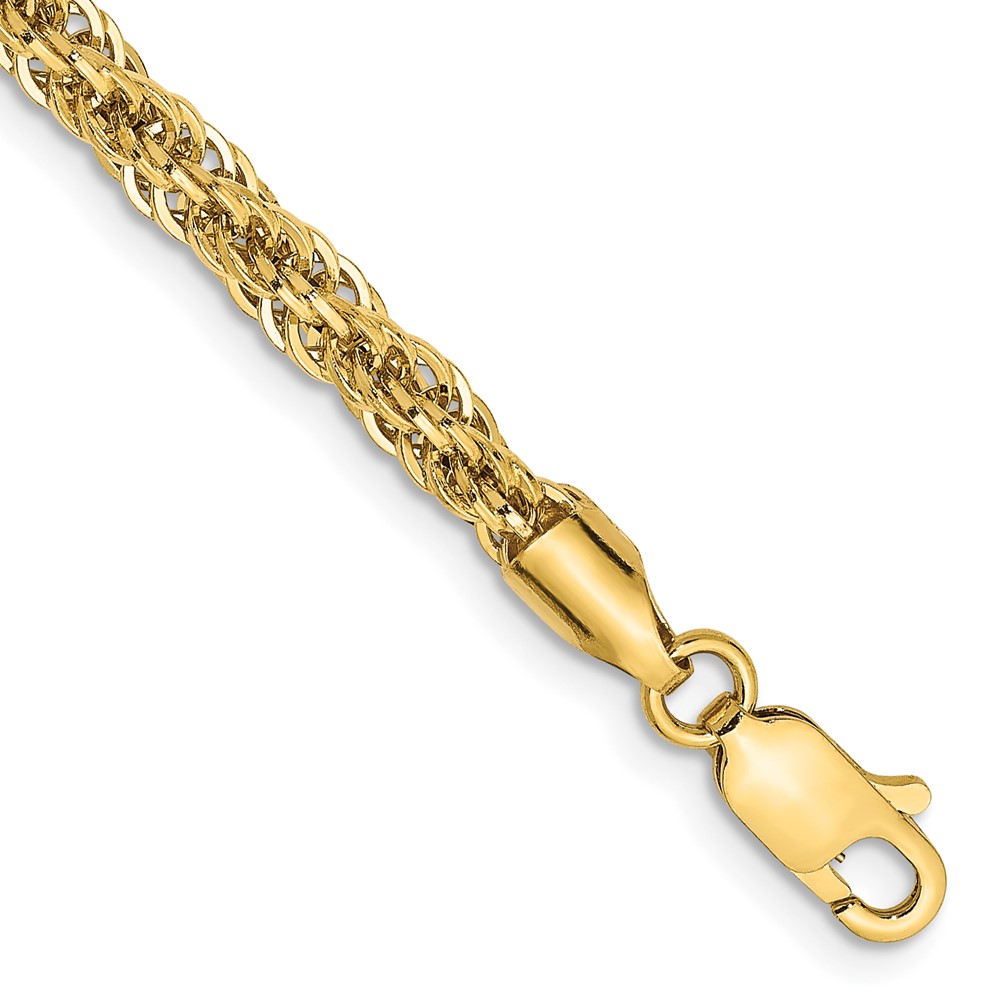 14K 7 inch 3.3mm Diamond-cut Semi Solid with Lobster Clasp Chain (BC132-7)