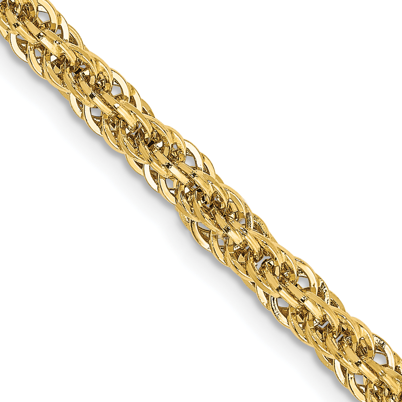 14K 16 inch 3.3mm Diamond-cut Semi Solid with Lobster Clasp Chain (BC132-16)