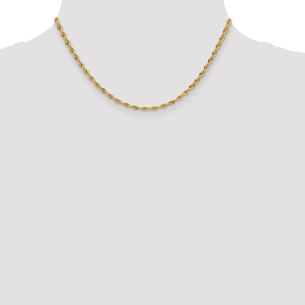 14K 16 inch 3mm Semi Solid Rope with Lobster Clasp Chain (BC133-16)