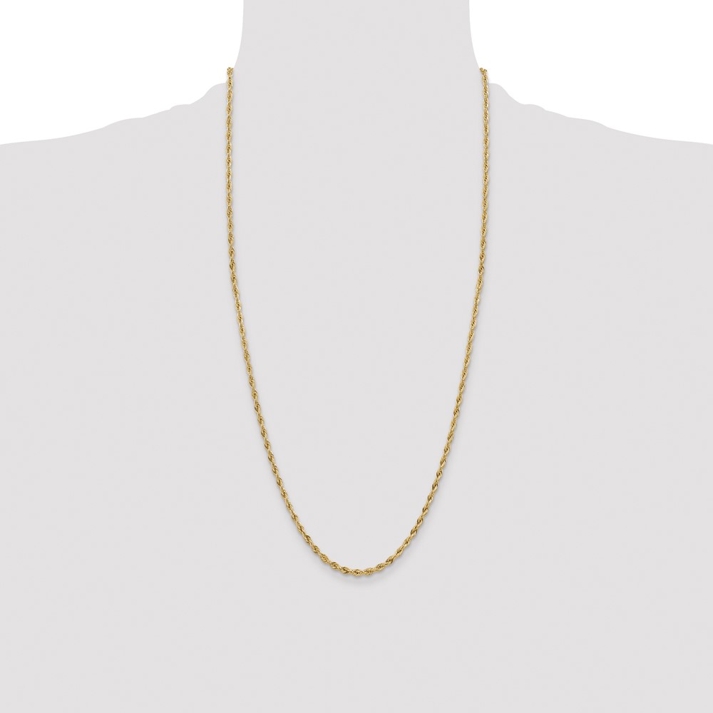 14K 28 inch 3mm Semi Solid Rope with Lobster Clasp Chain (BC133-28)