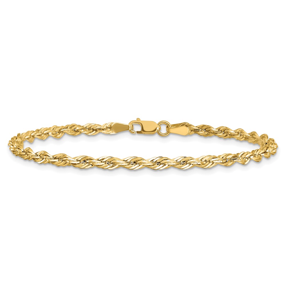 14K 7 inch 3mm Semi Solid Rope with Lobster Clasp Chain (BC133-7)