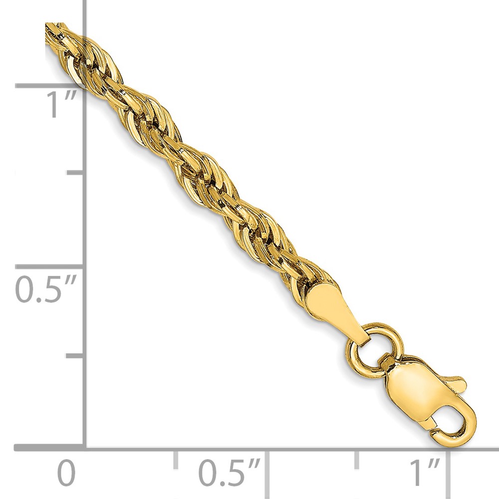 14K 7 inch 3mm Semi Solid Rope with Lobster Clasp Chain (BC133-7)
