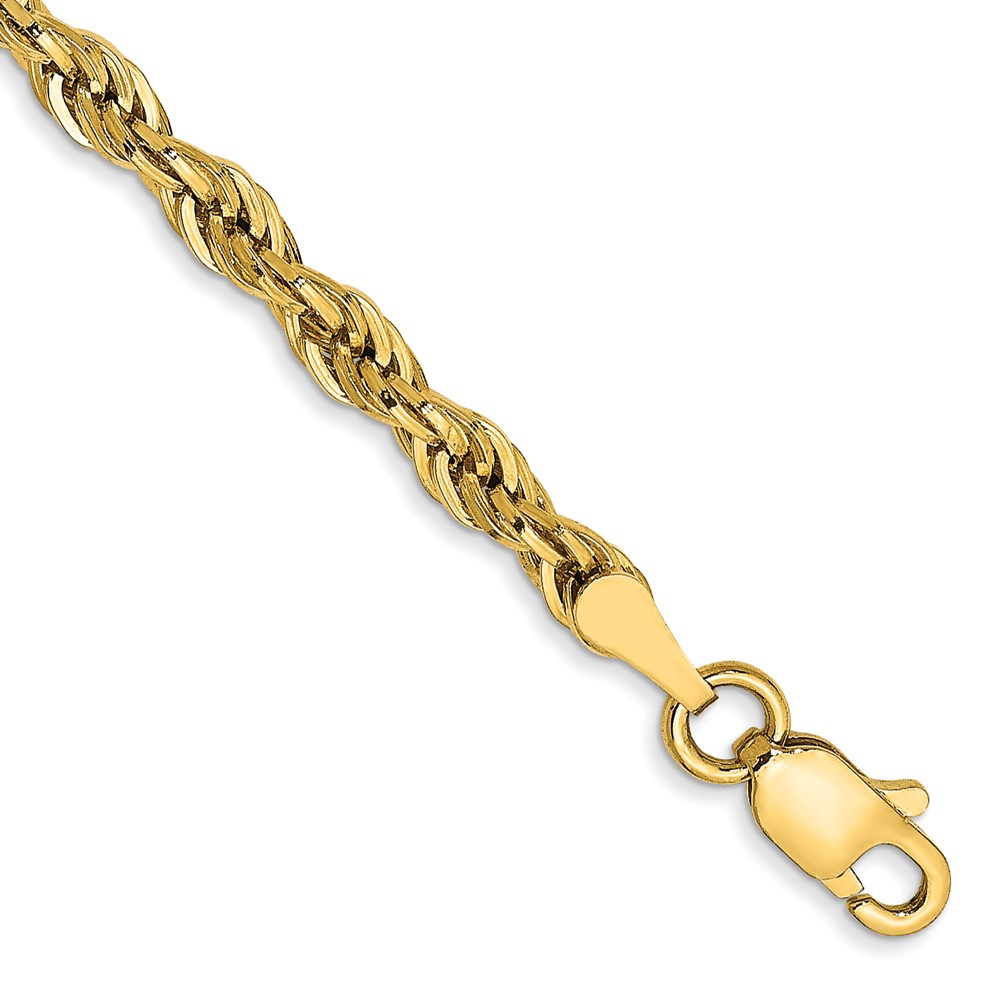 14K 7 inch 3mm Semi Solid Rope with Lobster Clasp Chain (BC133-7)