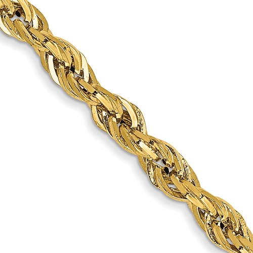 14K 16 inch 2.8mm Semi Solid Rope with Lobster Clasp Chain