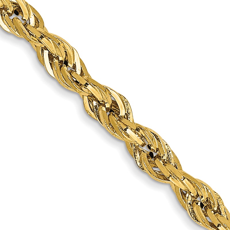 14K 26 inch 2.8mm Semi Solid Rope with Lobster Clasp Chain