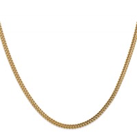 14K 18 Inch 3mm Semi-Solid Franco with Fancy Lobster Clasp Chain view 2