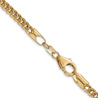 14K 18 Inch 3mm Semi-Solid Franco with Fancy Lobster Clasp Chain view 3