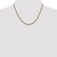 14K 18 Inch 3mm Semi-Solid Franco with Fancy Lobster Clasp Chain view 4