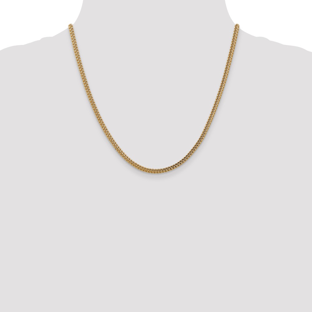 14K 20 inch 3mm Semi-Solid Franco with Fancy Lobster Clasp Chain (BC135-20)