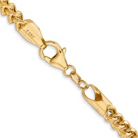 14K 3.7mm Yellow Gold Semi-Solid Franco Chain with Fancy Lobster Clasp, 20" view 3