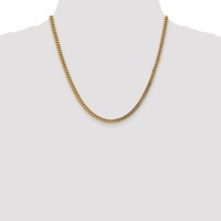 14K 3.7mm Yellow Gold Semi-Solid Franco Chain with Fancy Lobster Clasp, 20" view 4