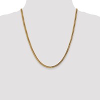 14K 3.7mm Yellow Gold Semi-Solid Franco Chain with Fancy Lobster Clasp, 22" view 4
