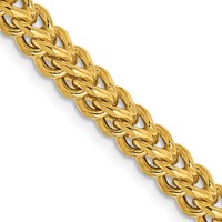 14K 3.7mm Yellow Gold Semi-Solid Franco Chain with Fancy Lobster Clasp, 20" view 1