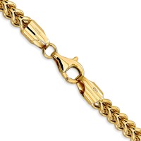 14K 4.5mm Yellow Gold Semi-Solid Franco Chain with Fancy Lobster Clasp, 22" view 3
