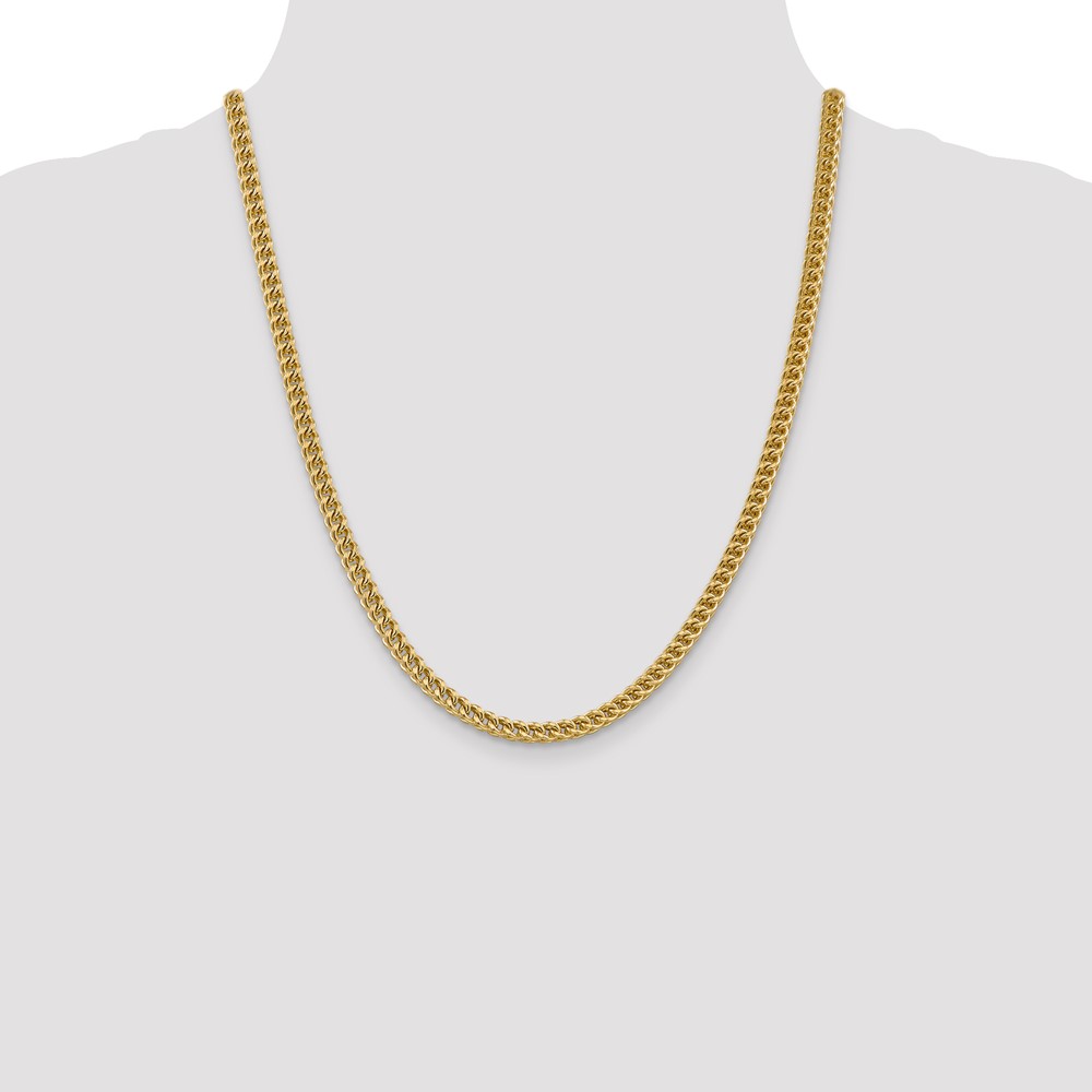 14K 22 inch 4.5mm Semi-Solid Franco with Fancy Lobster Clasp Chain (BC137-22)