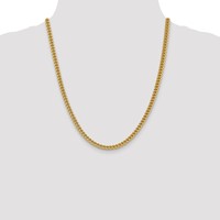 14K 4.5mm Yellow Gold Semi-Solid Franco Chain with Fancy Lobster Clasp, 22" view 4
