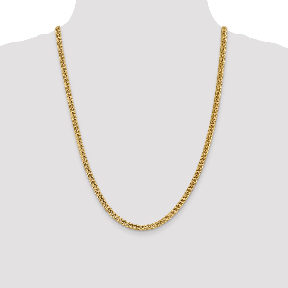 14K 24 inch 4.5mm Semi-Solid Franco with Fancy Lobster Clasp Chain (BC137-24)