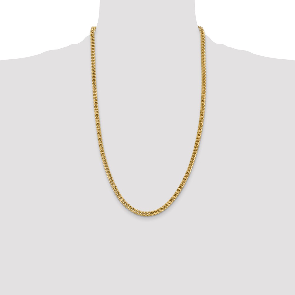 14K 26 inch 4.5mm Semi-Solid Franco with Fancy Lobster Clasp Chain (BC137-26)