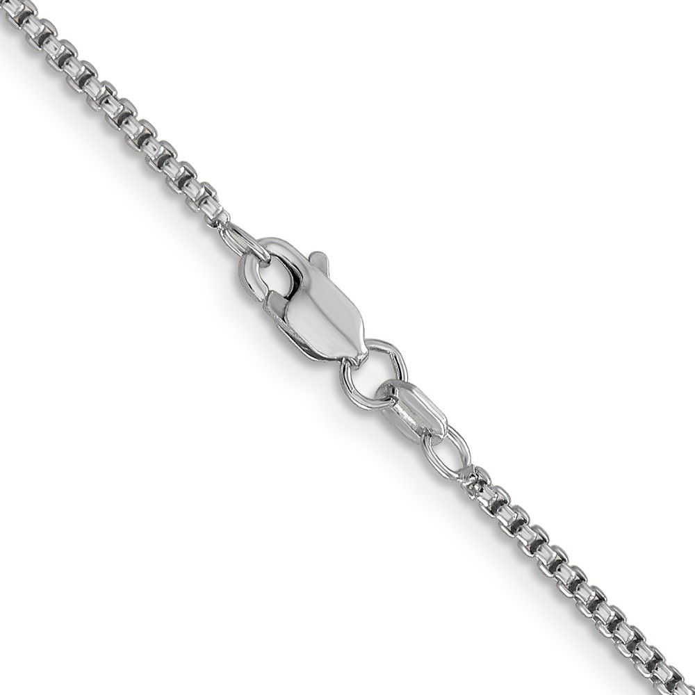 14K White Gold 28 inch 1.5mm Semi-Solid Round Box with Lobster Clasp Chain (BC138-28)