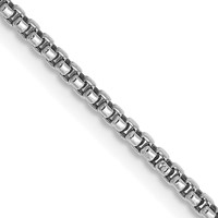 14K White Gold 1.5mm Semi-Solid Round Box Chain with Lobster Clasp, 16" view 1