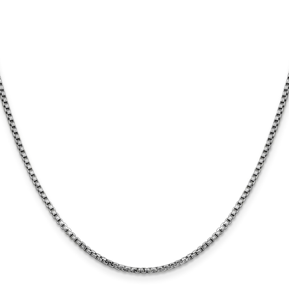 14K White Gold 30 inch 1.75mm Semi-Solid Round Box with Lobster Clasp Chain (BC139-30)
