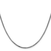 14K White Gold 1.75mm Semi-Solid Round Box Chain with Lobster Clasp, 16" view 2