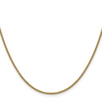 14K 1.5mm Yellow Gold Semi-Solid Round Box Chain with Lobster Clasp, 16" view 2