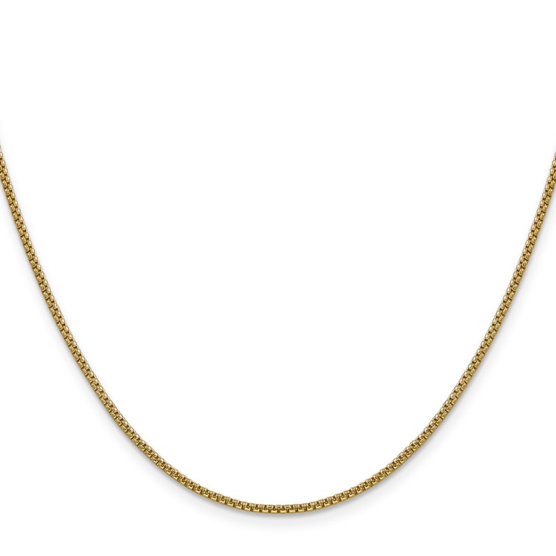 14K 24 inch 1.5mm Semi-Solid Round Box with Lobster Clasp Chain