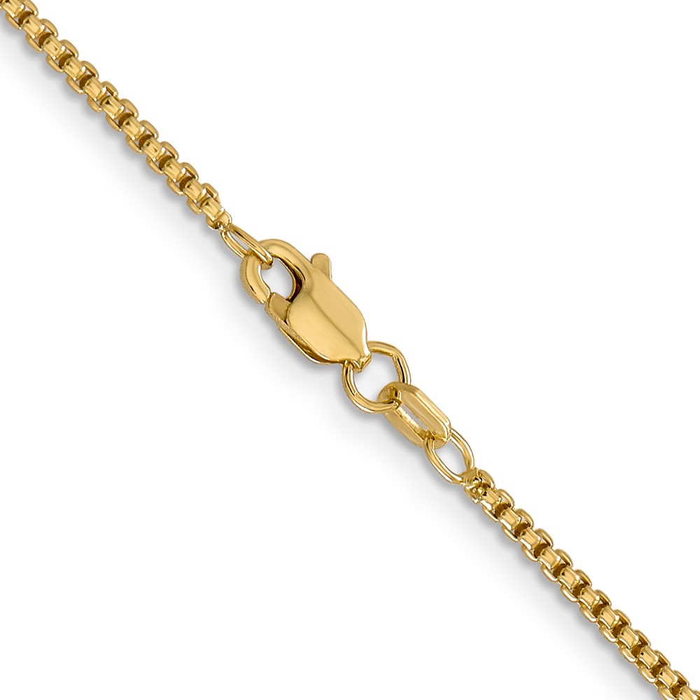 14K 18 inch 1.5mm Semi-Solid Round Box with Lobster Clasp Chain (BC140-18)