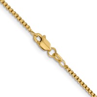 14K 1.5mm Yellow Gold Semi-Solid Round Box Chain with Lobster Clasp, 16" view 3