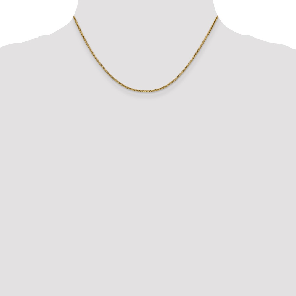 14K 16 inch 1.5mm Semi-Solid Round Box with Lobster Clasp Chain (BC140-16)